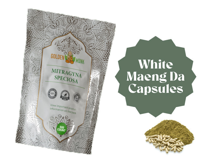 Golden Monk Mitragyna Speciosa White Maeng Da (500 Ct) (Capsules)