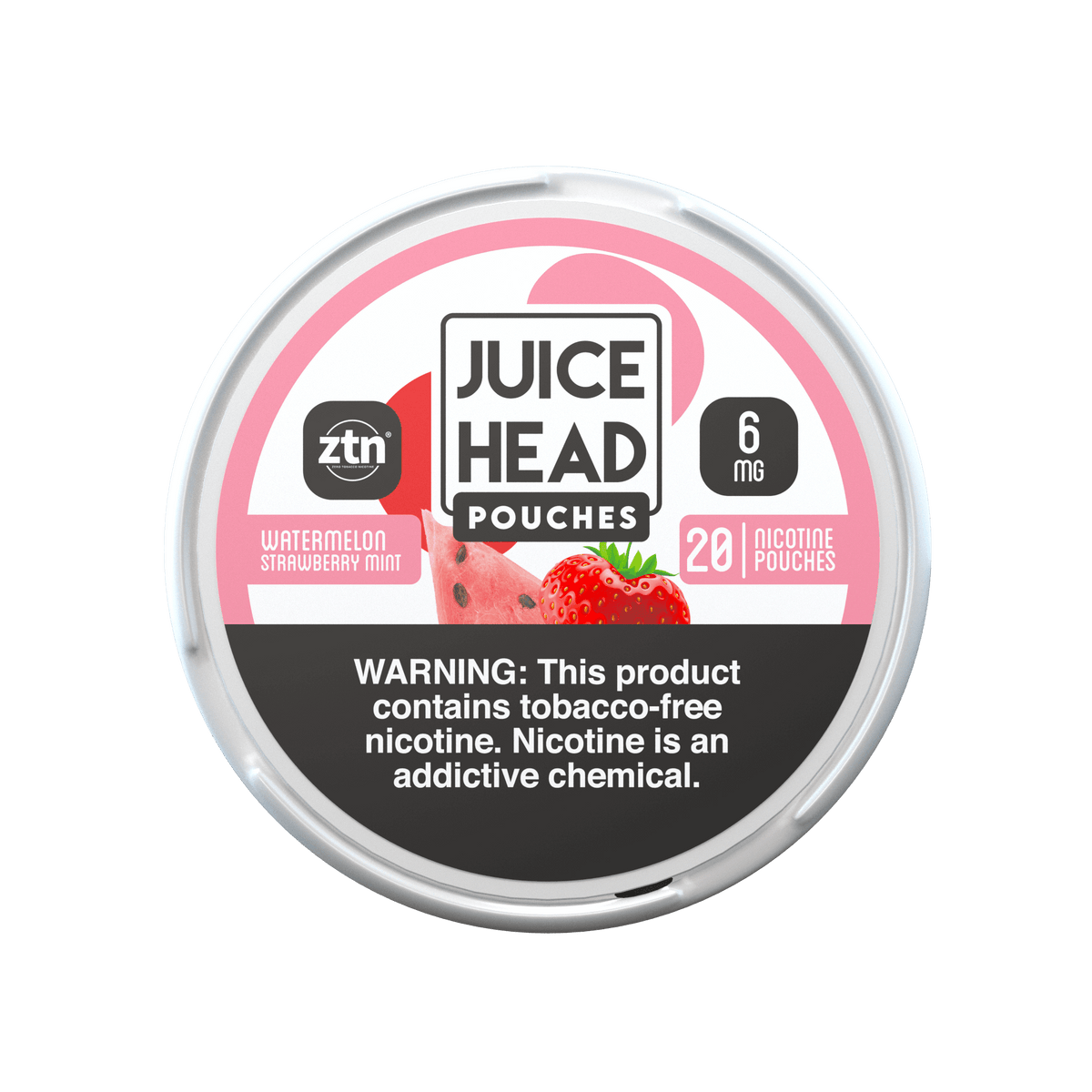 Juice Head ZTN Nicotine Pouch (20ct Can)(5-Can Pack) Watermelon Strawberry Mint