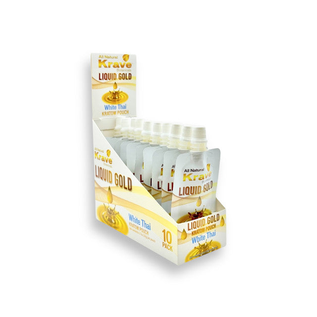 Krave Liquid Gold Kratom Pouch 10pk White Thai