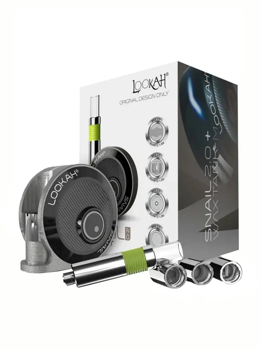 Lookah Snail + Wax Tank-M Kit 2.0 Gray Packaging
