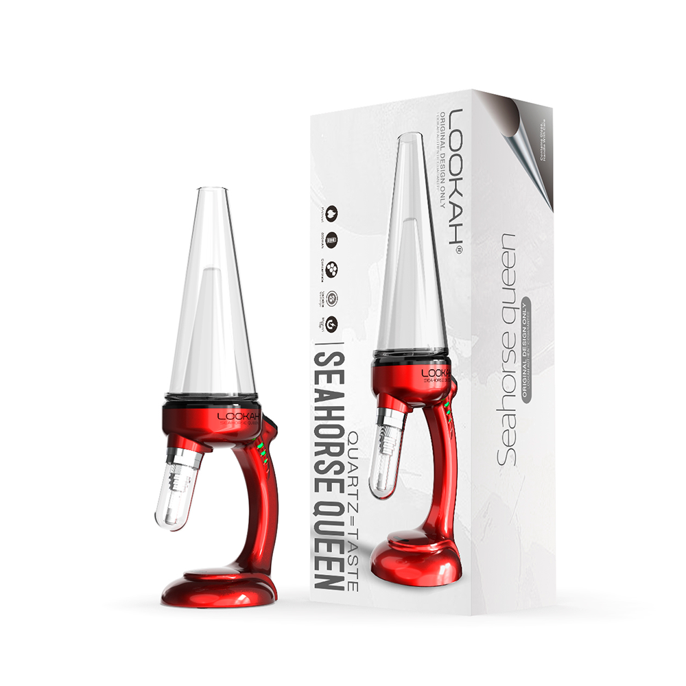 Lookah Seahorse Queen E-Dab Rig | Red with Packaging