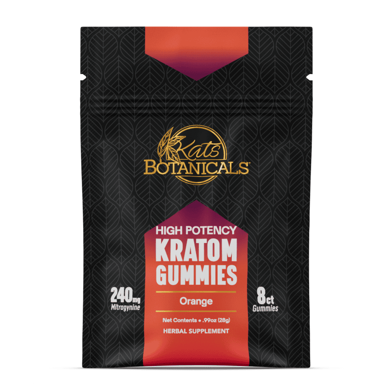 Kats Kratom Gummies 240mg 8/10ct Orange