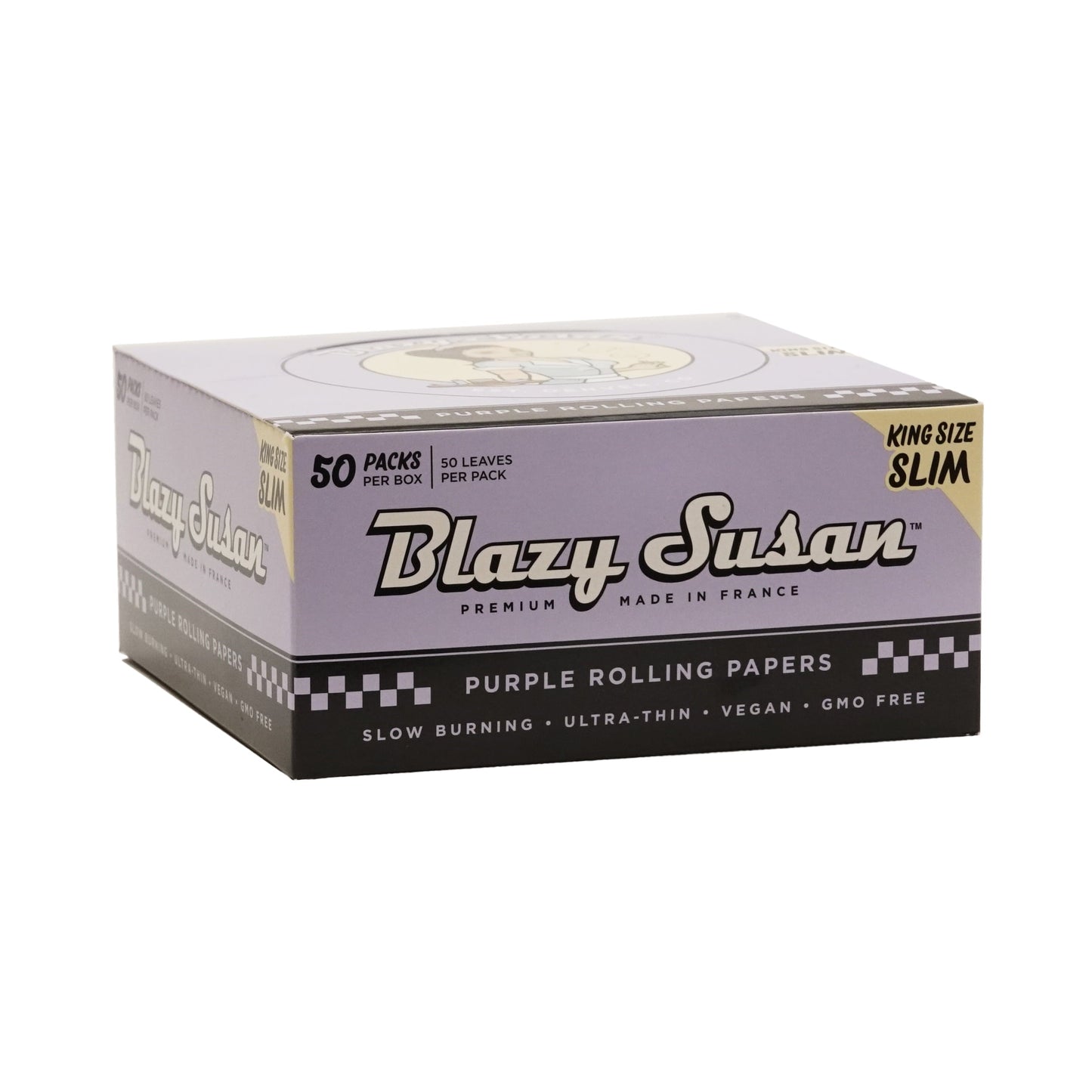Blazy Susan Purple Rolling Papers King Size Slim 50pk with packaging