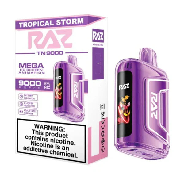 RAZ TN9000 Disposable 9000 Puffs 12mL 50mg | MOQ 5 Tropical Storm with Packaging