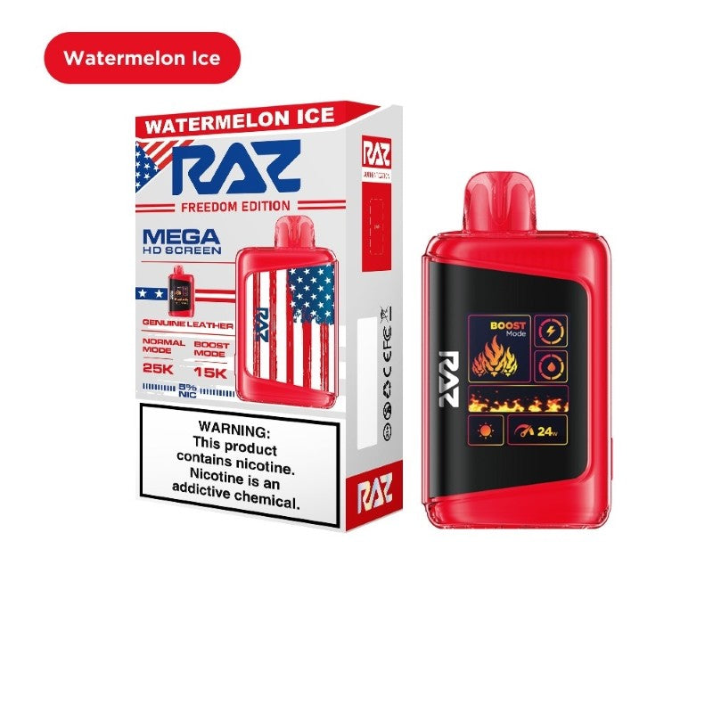 Raz Dc25000 5% Flag Watermelon Ice With Packaging (Freedom Edition)