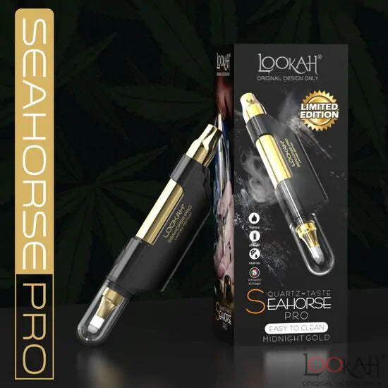 Lookah Seahorse PRO Limited Editions | Midnight Gold with Packaging
