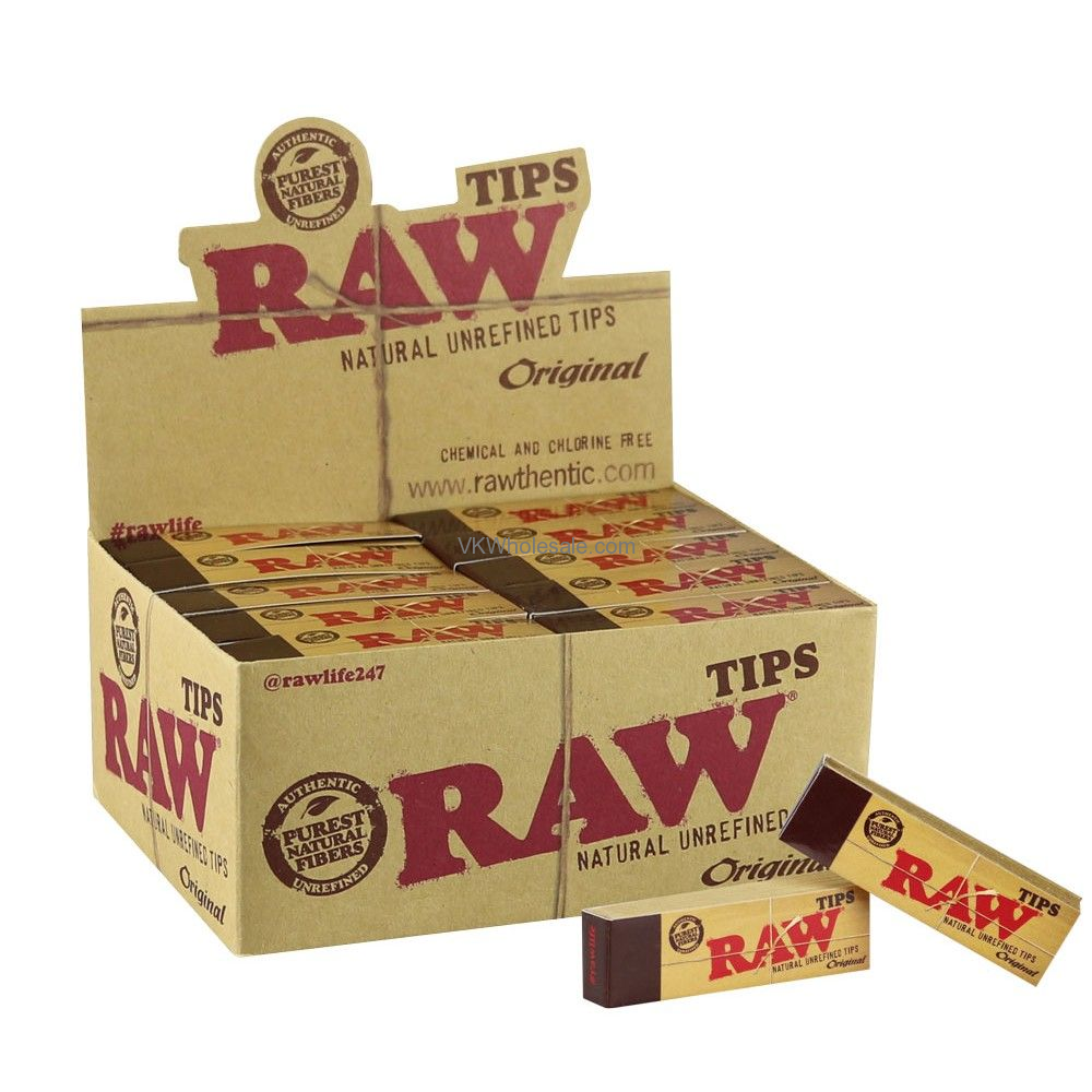 Raw Natural Unrefined Tips Original 50 Tips per Pack 50pk with packaging