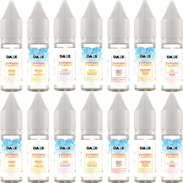7Daze Fusion Salt Series E-Liquid 15mL (Salt Nic) 24mg Group Photo