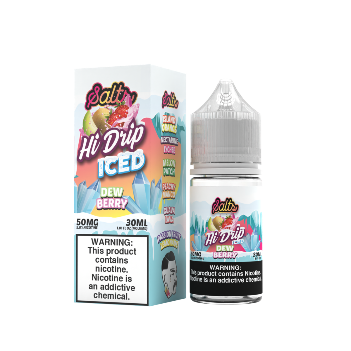 Hi-Drip Salt Series E-Liquid 30mL (Salt Nic) | 50mg Dew Berry Iced with packaging