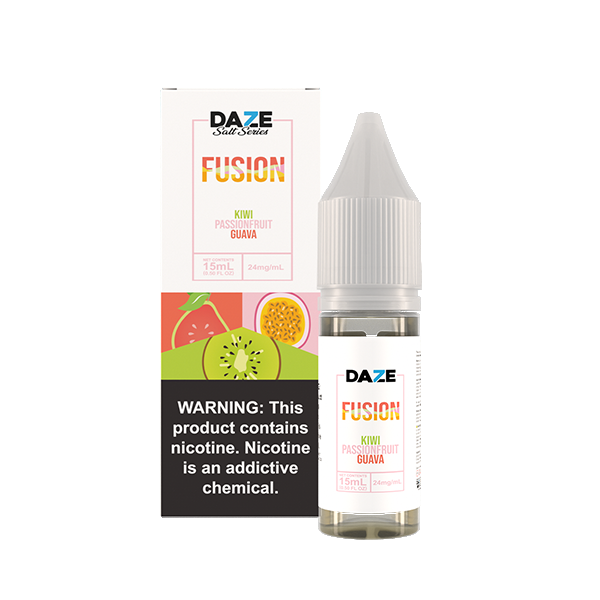 7Daze Fusion Salt Series E-Liquid 15mL (Salt Nic) 24mg Kiwi Passion Fruit Guava