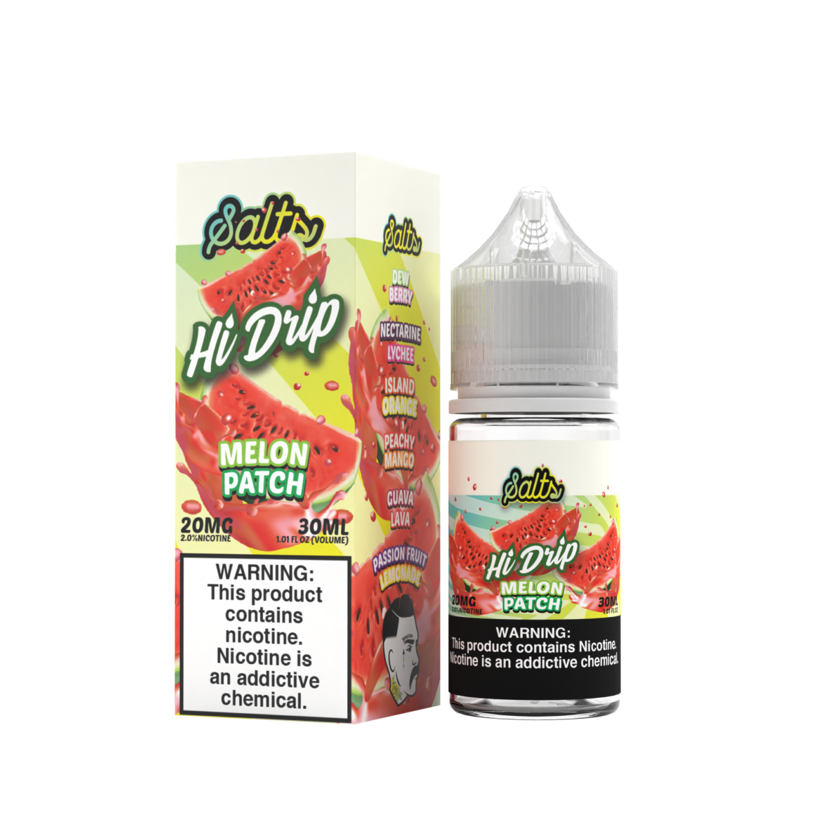 Hi-Drip Salt Series E-Liquid 30mL (Salt Nic) | 20mg Melon Patch with packaging
