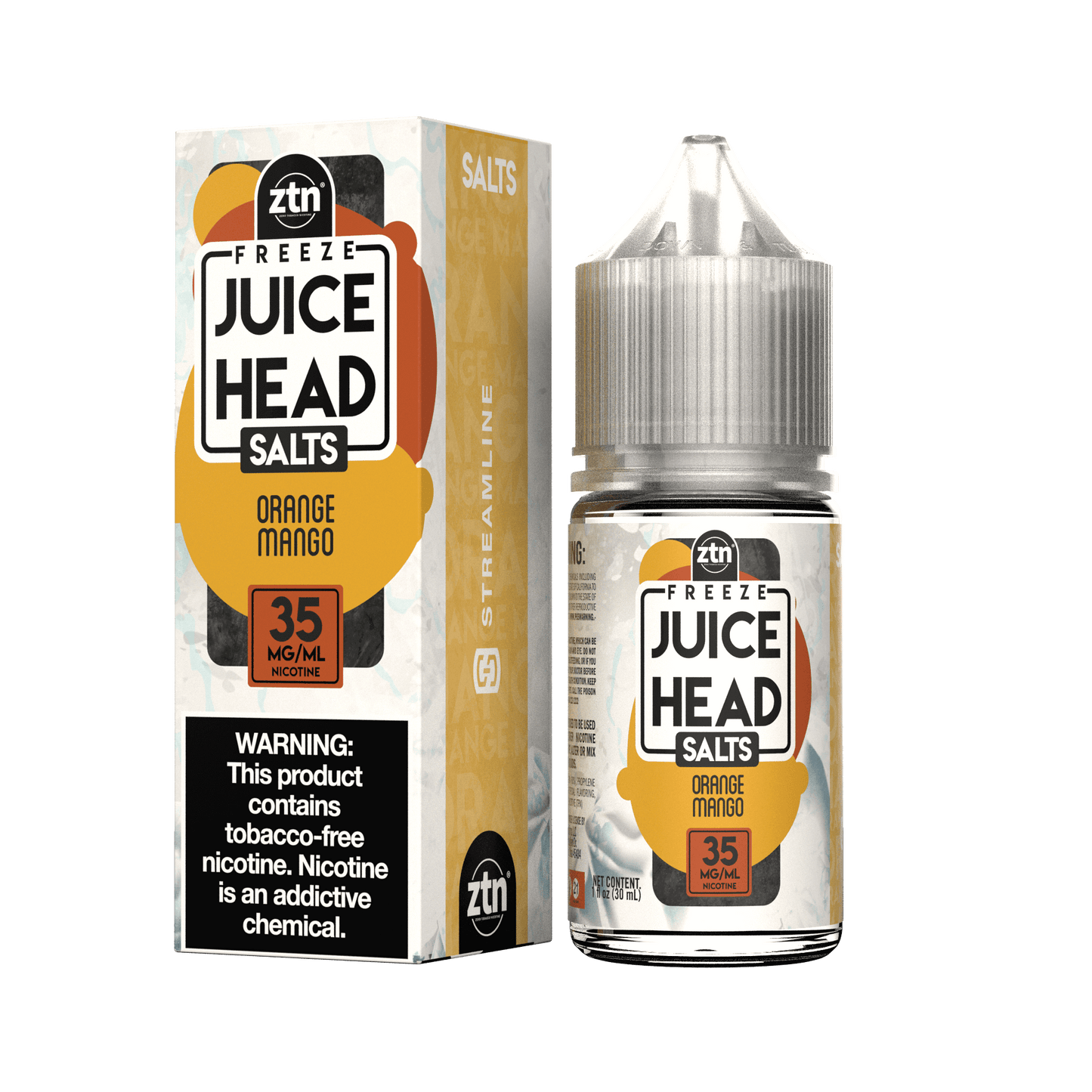Juice Head Salt Series E-Liquid 30mL (Salt Nic)| Orange Mango Freeze with packaging