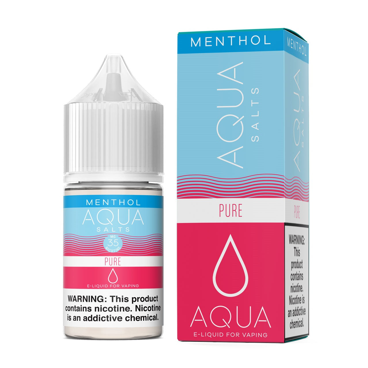 Aqua Salt Series E-Liquid 30mL (Salt Nic) | Pure Menthol with packaging