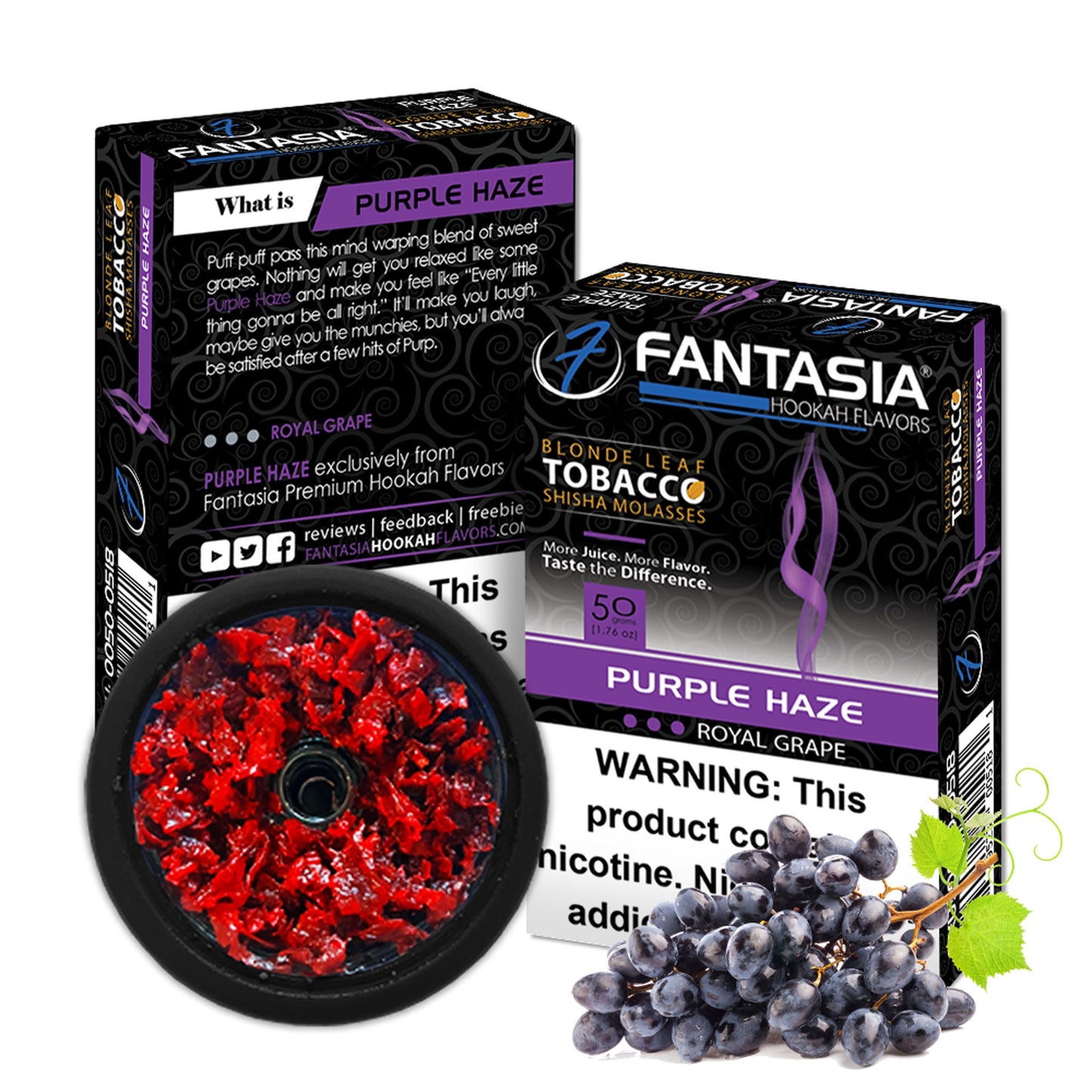 Fantasia Tobacco 50G Carton Purple Haze with Packaging