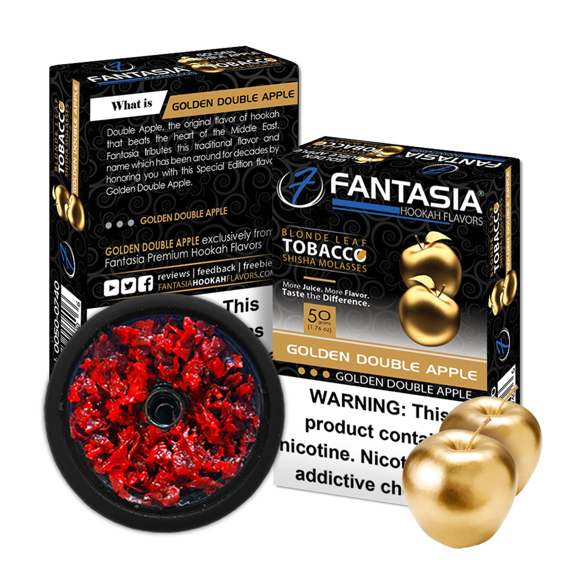 Fantasia Tobacco 50G Carton Golden Double Apple with Packaging