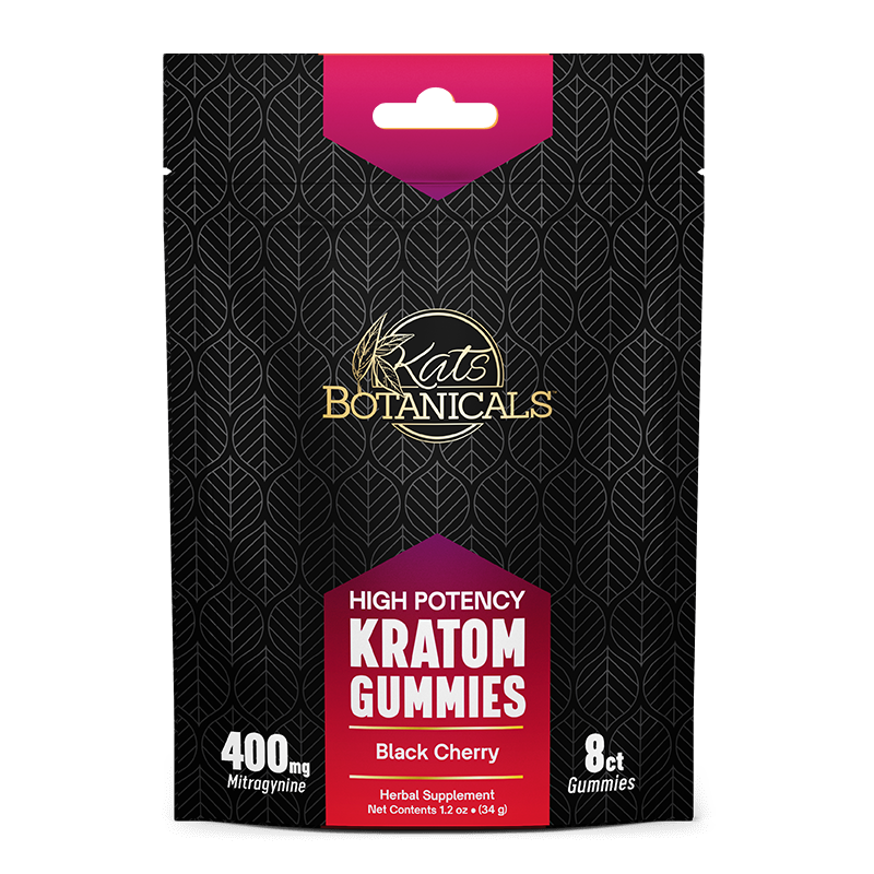 Kats Kratom Gummies 400mg 8/10ct Black Cherry