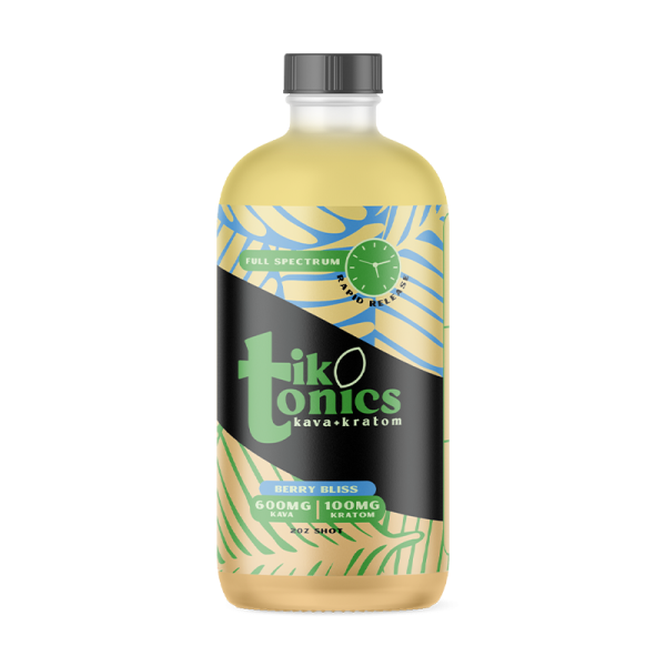 Tik Tonics 2oz Kratom/Kava Shot 12ct Berry Bliss