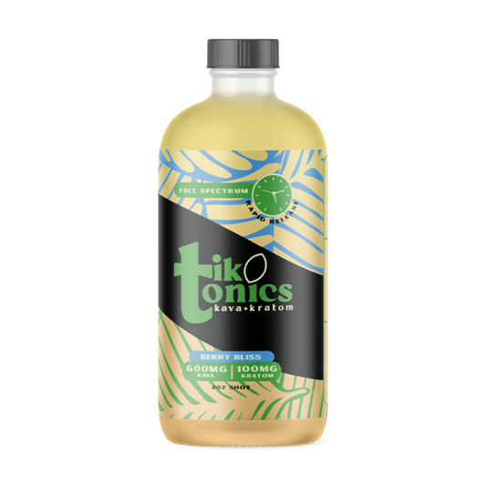 Tik Tonics 2oz Kratom/Kava Shot 12ct Berry Bliss