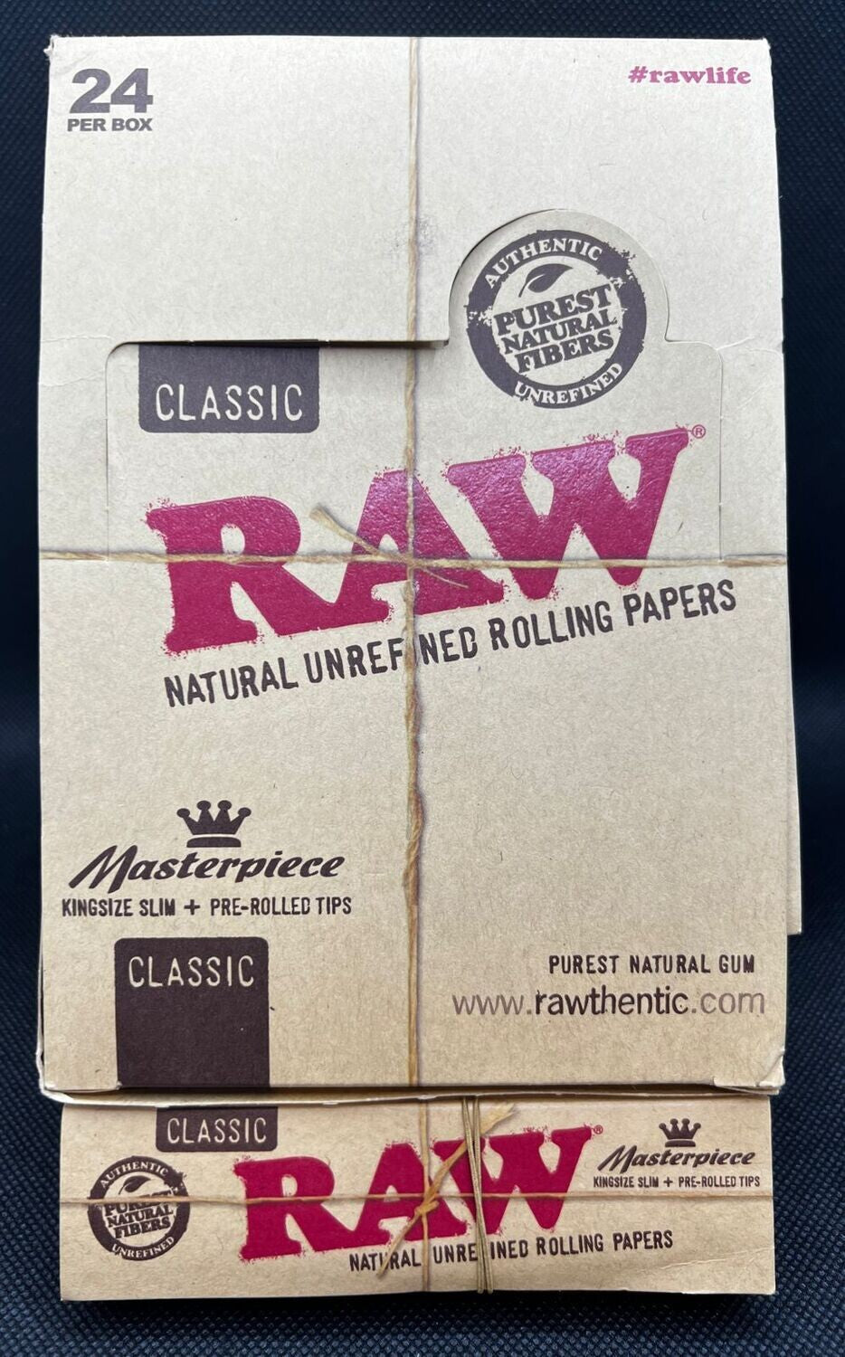 Raw Masterpiece 24pk King Slim + Pre-Rolled Tips with packaging