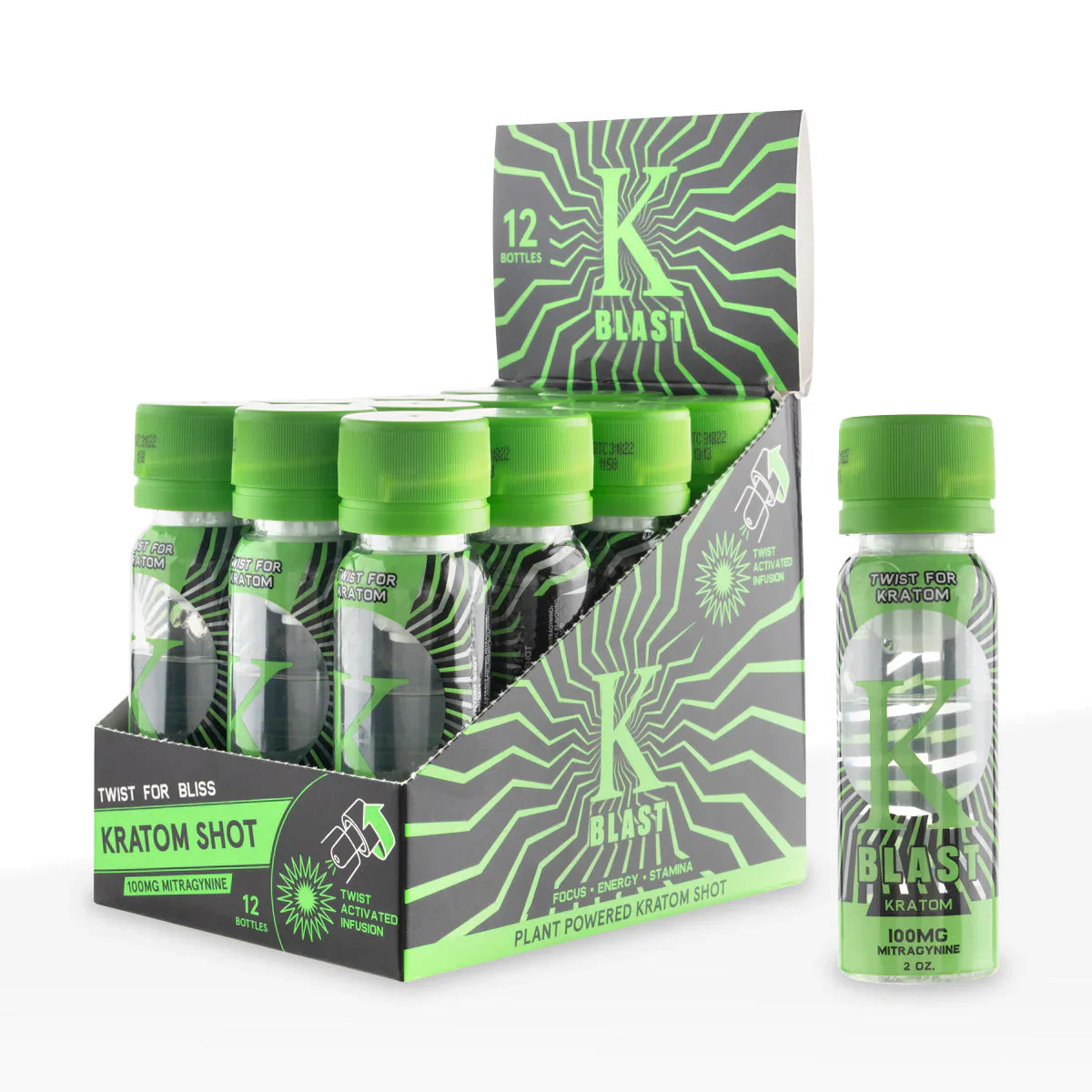 K-Blast Kratom Shot 100mg 2oz | 12pk
