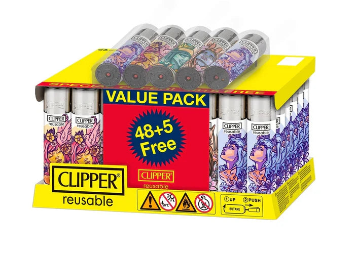 Clipper Reusable Lighter 48+5 Free Goddesses
