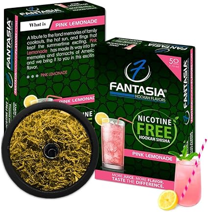 Fantasia Nicotine Free Herbal  Pink Lemonade with Packaging