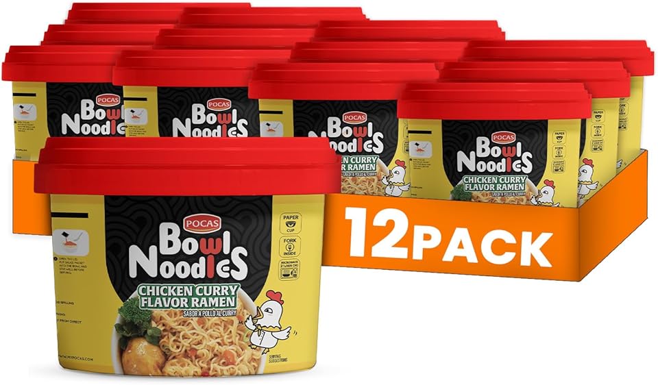 Pocas Bowl Noodle Soup Spicy Chicken Curry Ramen