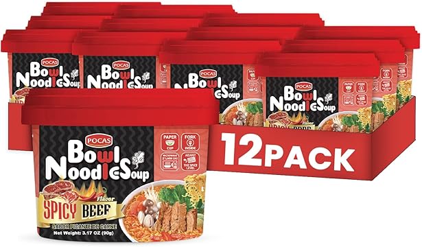 Pocas Bowl Noodle Soup Spicy Beef