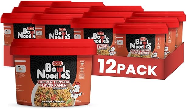 Pocas Bowl Noodle Soup Chicken Teriyaki Flavor Ramen