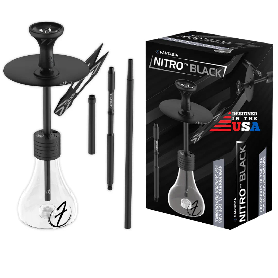Fantasia Nitro Hookah Black with packaging