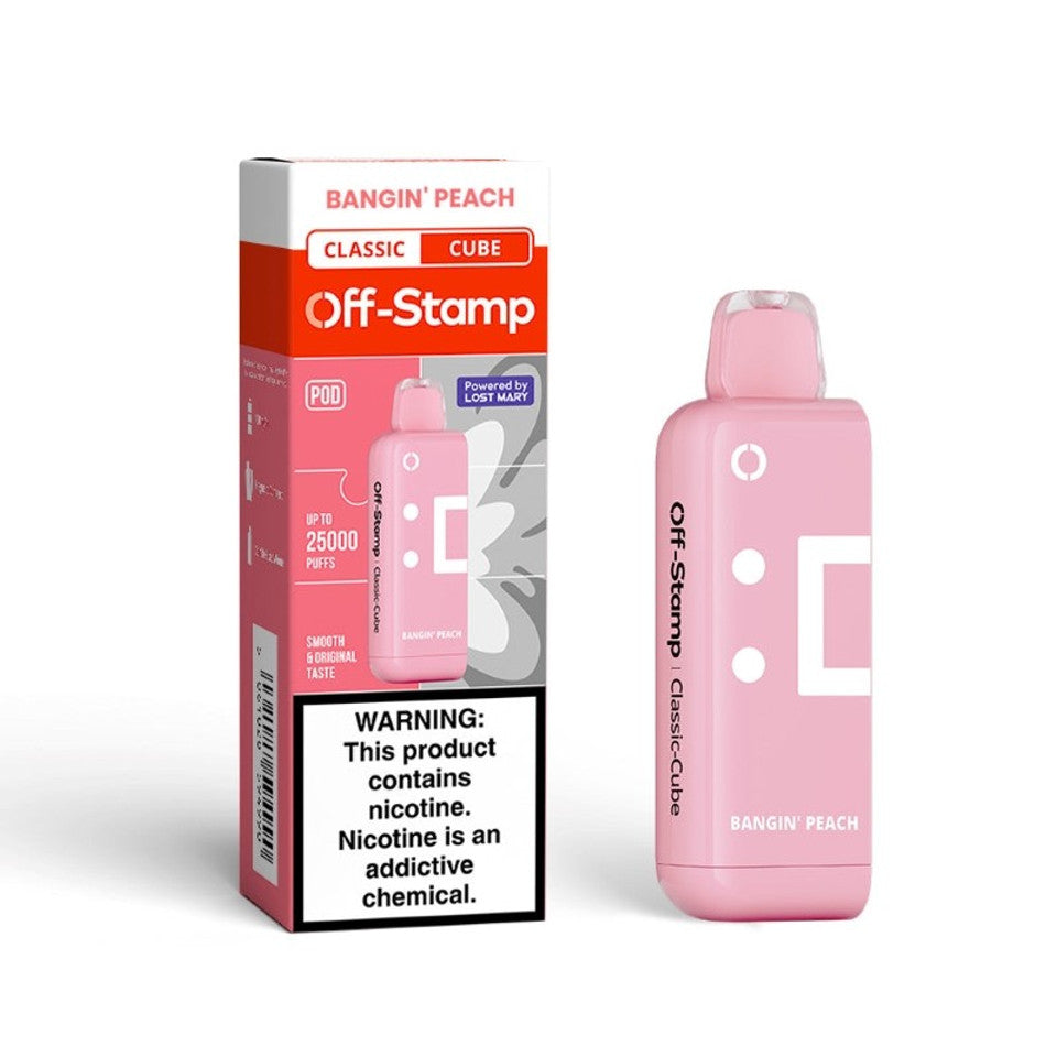 Off-Stamp X Cube Pod 25K 5Ct Bangin' Peach with packaging