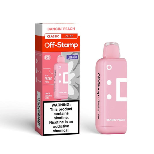 Off-Stamp X Cube Pod 25K 5Ct Bangin' Peach with packaging