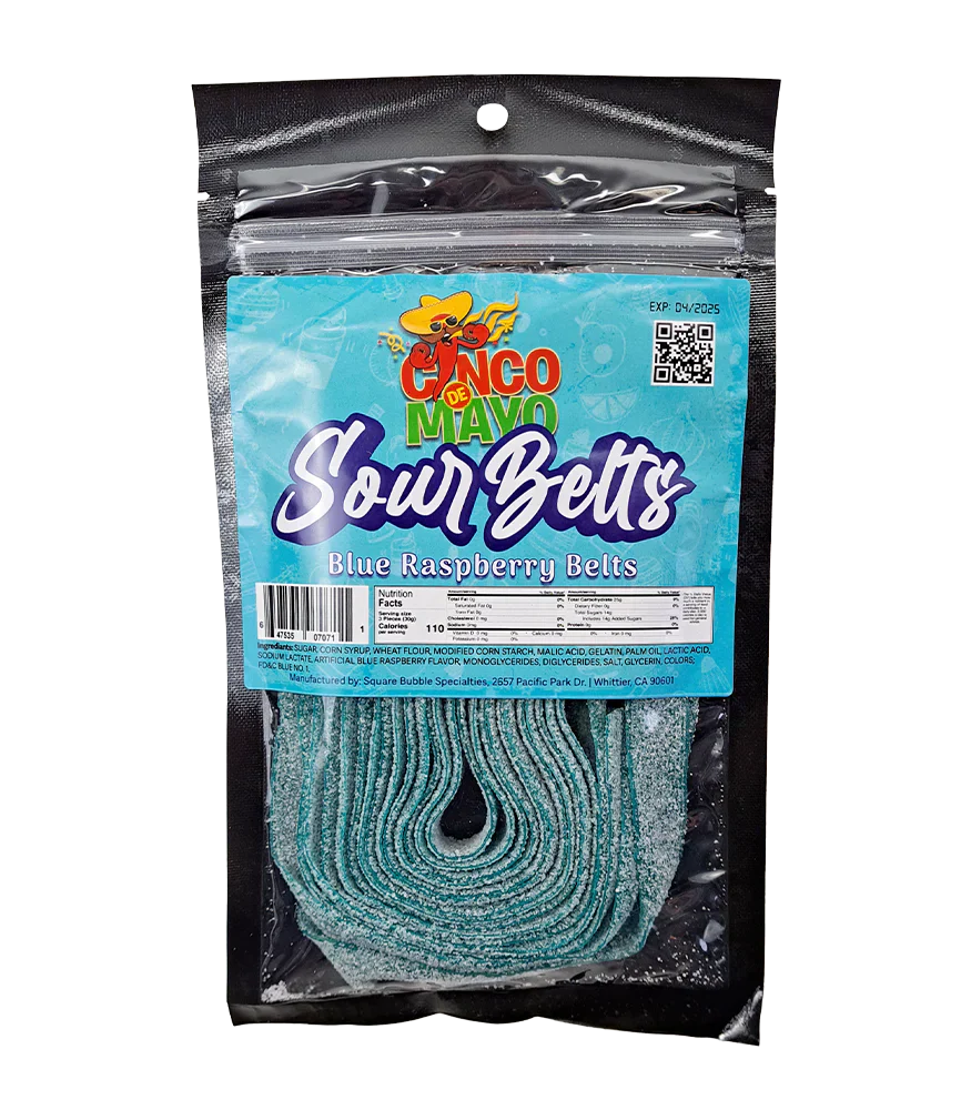 Cinco De Mayo Candy Blue Raspberry Belts