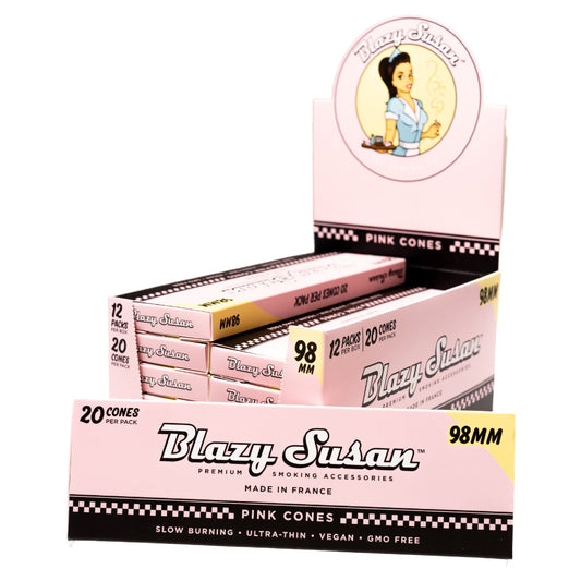 Blazy Susan Cones Box 98mm 20/12pk Pink with packaging