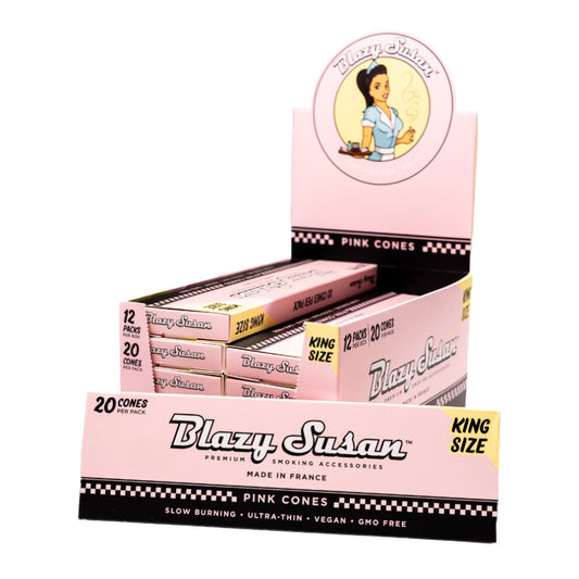 Blazy Susan Cones Box King Size 20/12pk Pink with packaging