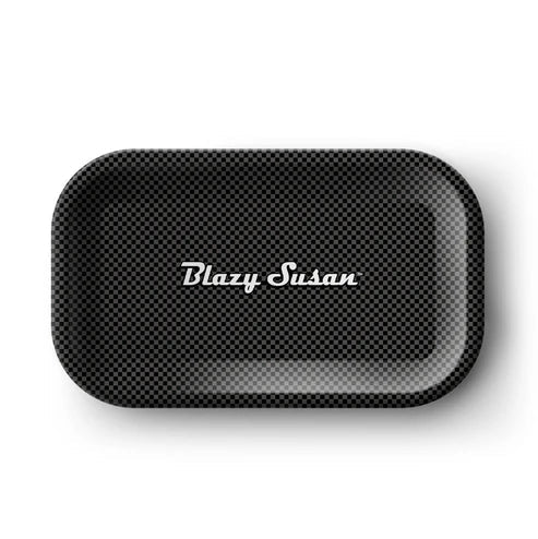 Blazy Susan Rolling Tray Medium Carbon Fiber Black