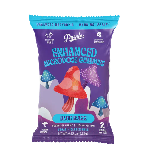 Purple Enhanced Gummies 2/20ct Blue Razz