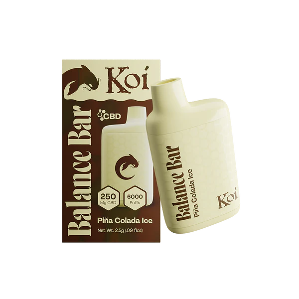 Koi Balance Bar CBD 6K Puff 10pk Pina Colada Ice with Packaging