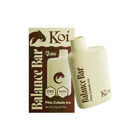 Koi Balance Bar CBD 6K Puff 10pk Pina Colada Ice with Packaging