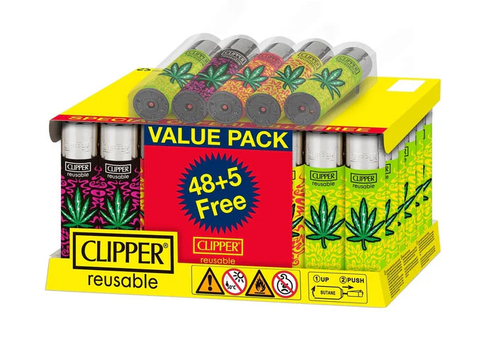 Clipper Reusable Lighter 48+5 Free Renzo Leaves