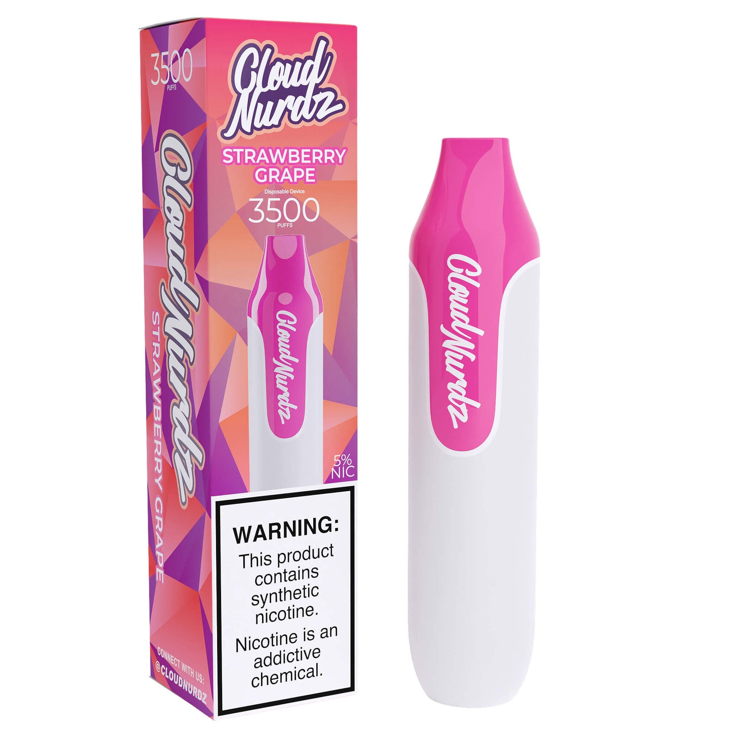 Cloud Nurdz 3500 Puff 2.5% 10PK - Straberry Grape