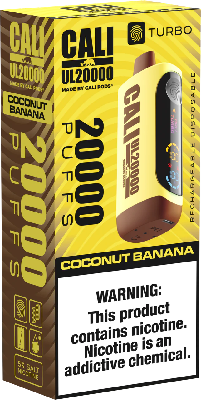 Cali Pod UL20000 6ct Coconut Banana with Packaging