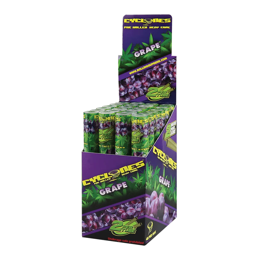 Cyclones Hemp Cones 24pk Grape with packaging