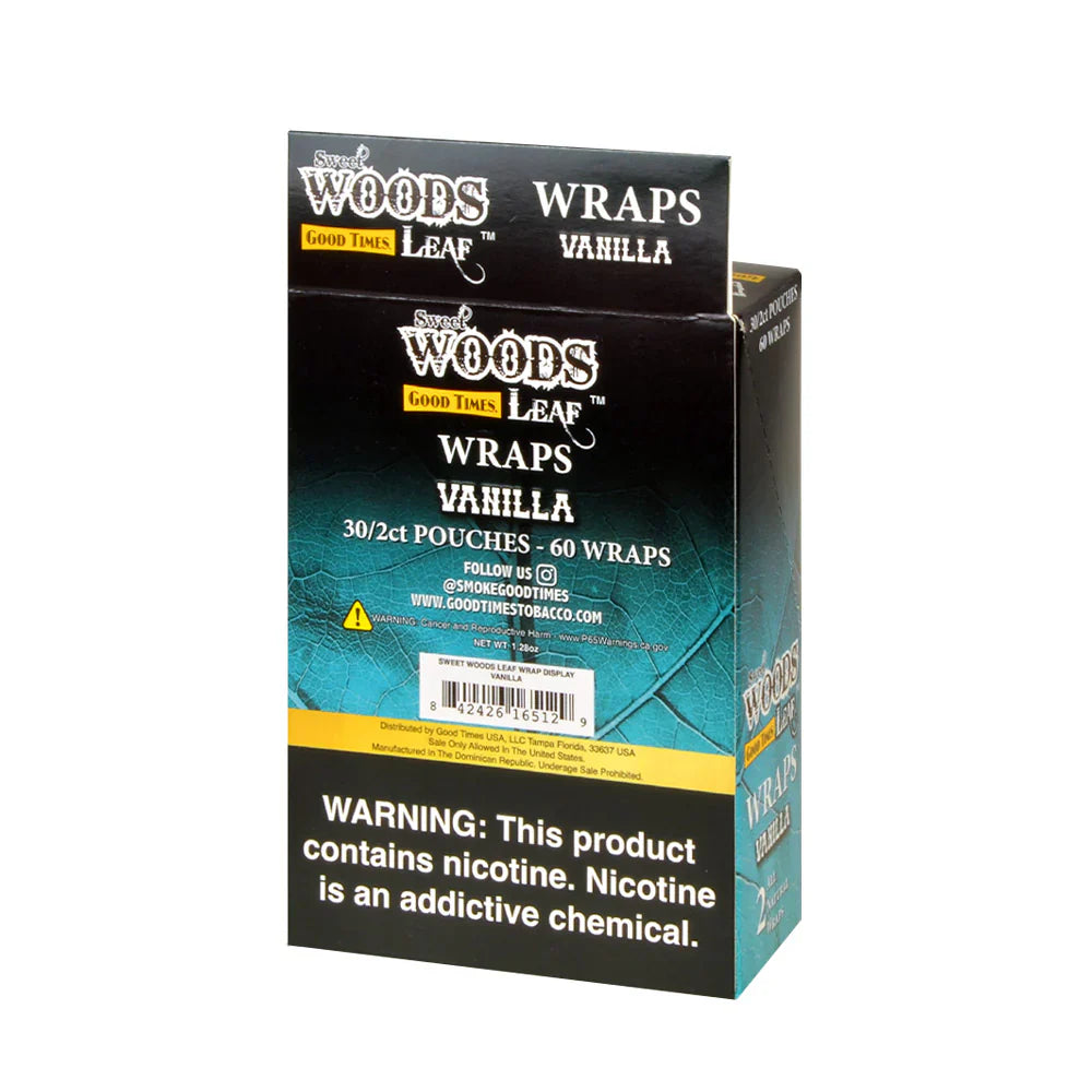 Good Times Sweet Woods Leaf Wraps 30/2ct Vanilla Packaging