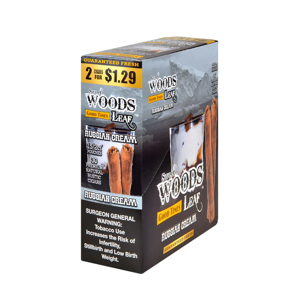 Good Times Sweet Woods Leaf Cigars 15/2ct Russian Cream Packaging