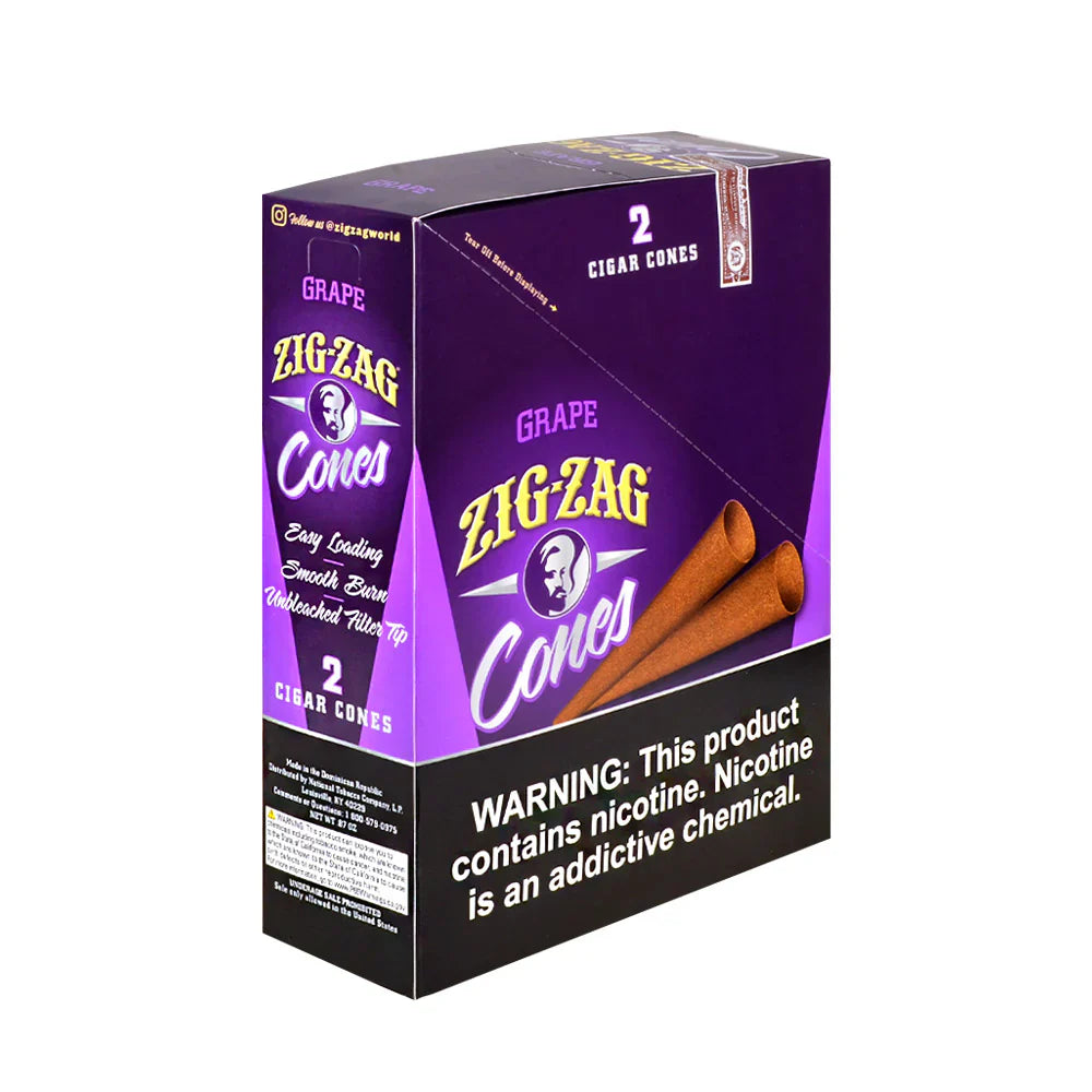 Zig-zag 2 Cigar cones | 15-pack Grape Packaging