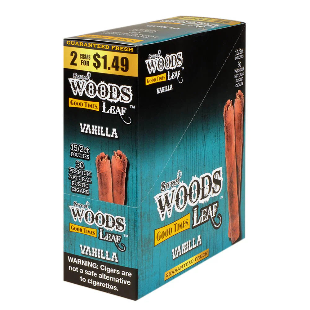 Good Times Sweet Woods Leaf Cigars 15/2ct Vanilla Packaging