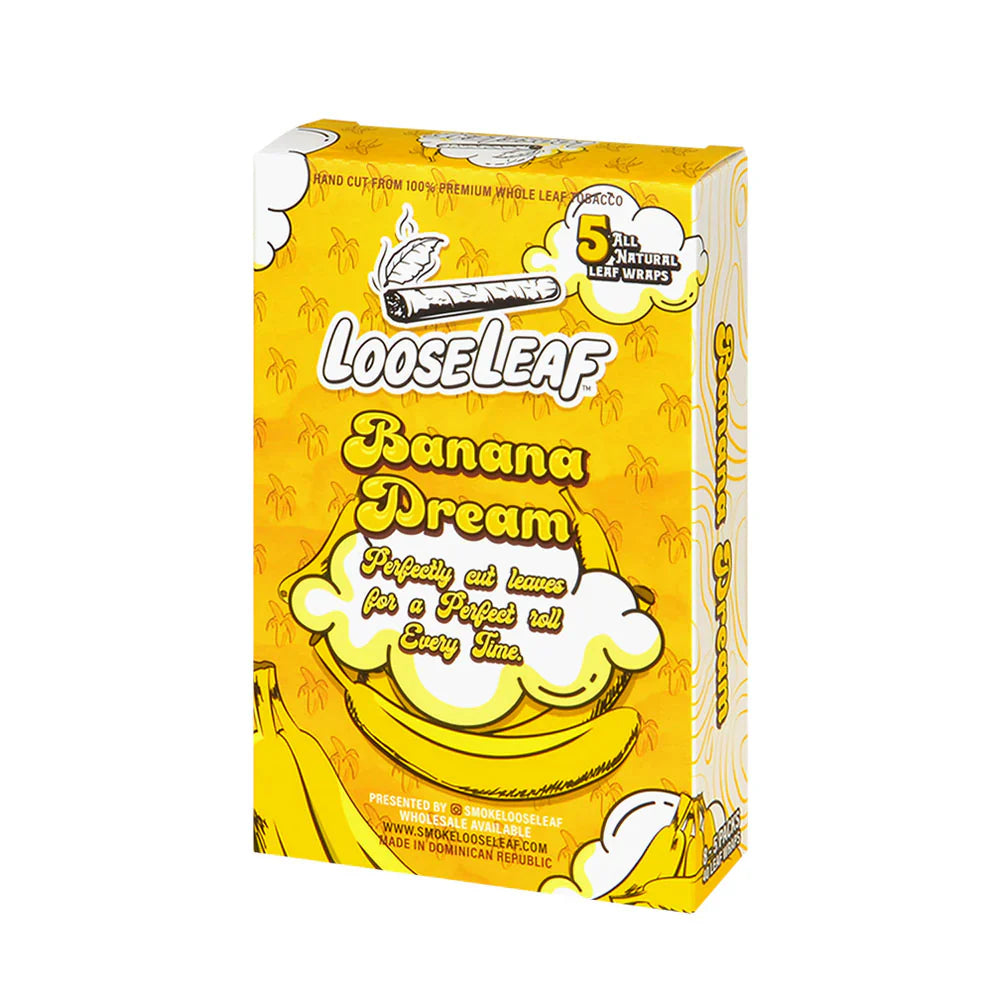 Looseleaf Minis Natural Leaf Wraps 8/5pk Banana Dream Packaging