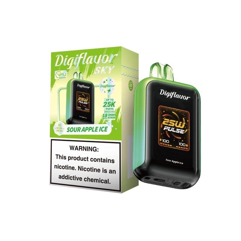 Digi Flavor Sky 25K 5ct Sour Apple Ice with packaging