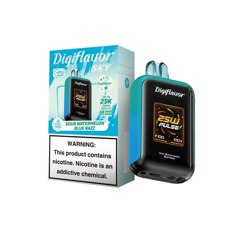 Digi Flavor Sky 25K 5ct Sour Watermelon Blue Razz with packaginG